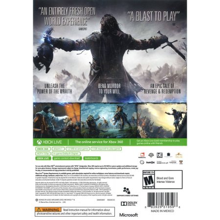 MIDDLE EARTH SHADOW OF MORDOR - XBOX 360