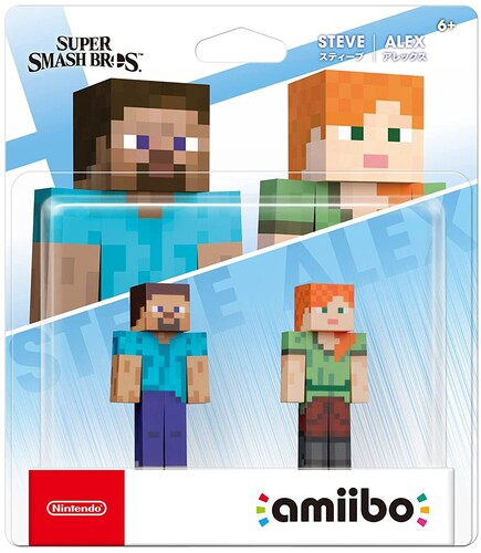 FIGURE-AMIIBO-STEVE& ALEX- MINCRAFT - AMIIBO