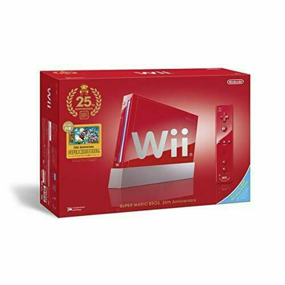 Wii Red w/New Super Mario - GAME SYSTEM